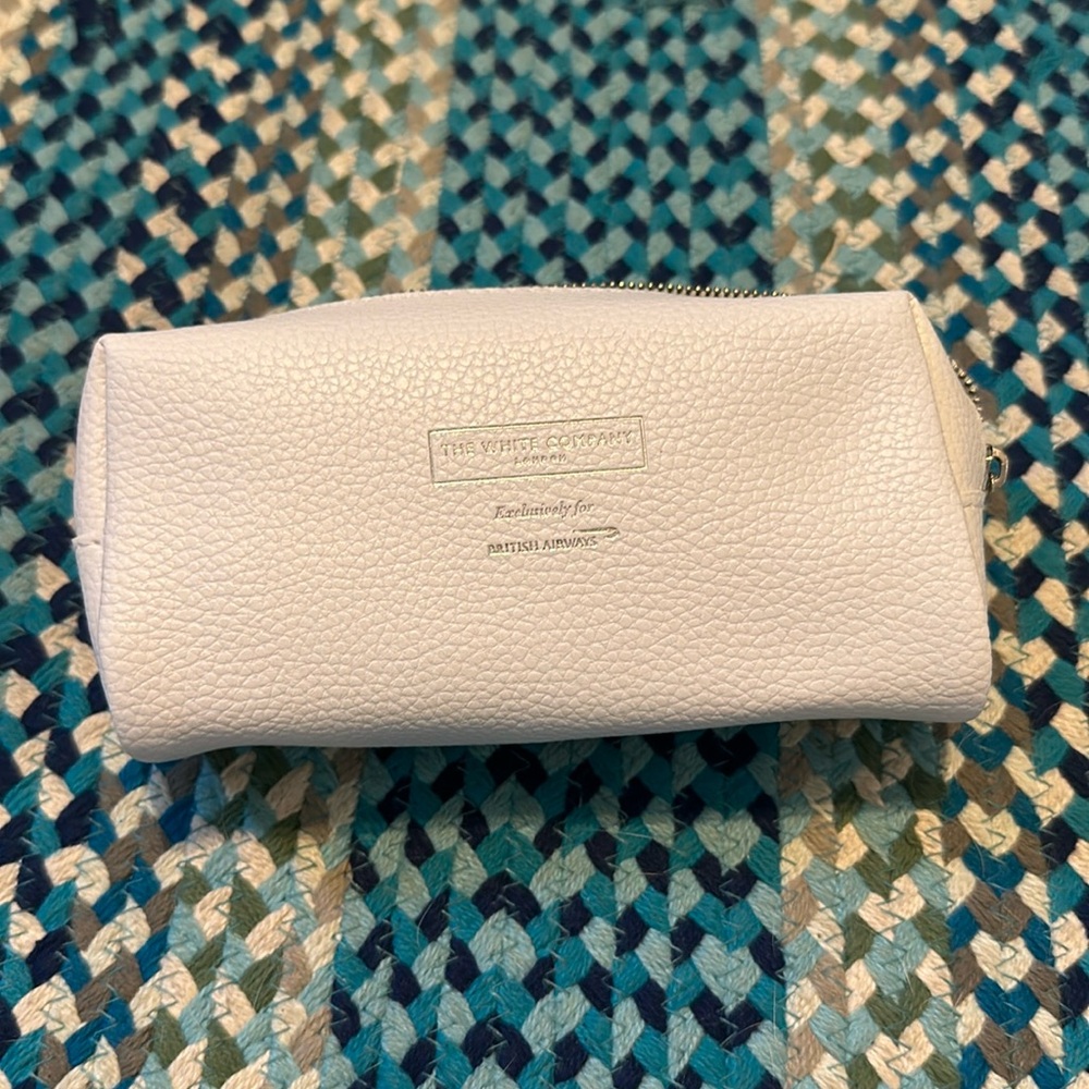 The White Company White Leather British Airways Travel bag